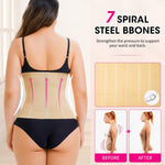 Nebility Waist Trainer for Women Tummy Control Shapewear Segmented Body Shaper Workout Girdle Cincher Postpartum Recovery Belt (XXX-Large, Beige)