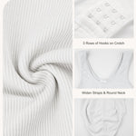 Nebility Plus Size Bodysuit Shapewear Tummy Control Body Shaper for Women Seamless Body Suit Sleeveless Going Out Tops (White Plus Size, 2X)