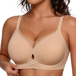Popilush Womens Wireless Push Up Bra No Underwire Comfortable Supportive Mesh Crossover Bralette Seamless Everyday Tshirt Bra