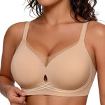 Popilush Womens Wireless Push Up Bra No Underwire Comfortable Supportive Mesh Crossover Bralette Seamless Everyday Tshirt Bra