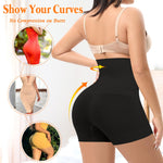 Womens Slip Shorts for Under Dress Seamless Shapewear Boyshorts Tummy Control Panties Shaping Shorts(#2 Black(high Waisted),Large)