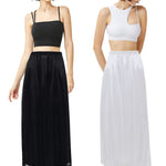 Coucoland White Half Slip Dress - 29" Women's Long Lace Slips for Under Dresses Women Underskirt Shirt Skirt Extender