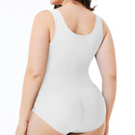 Nebility Plus Size Bodysuit Shapewear Tummy Control Body Shaper for Women Seamless Body Suit Sleeveless Going Out Tops (White Plus Size, 2X)