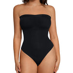 Lover-Beauty Shapewear Tummy Control Strapless Bodysuit for Women Seamless Thong Body Shaper Waist Trainer, Black, XS/S
