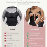 FeelinGirl Shapewear for Women Tummy Control Seamless Zip Front Bodysuits Thong V Neck Body Suit Body Shaper Going Out