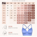 FeelinGirl Wireless Supportive Bras for Women Seamless Comfortable Bralette No Underwire Full Coverage T Shirt Low Back Bra Blue Hydrangea L