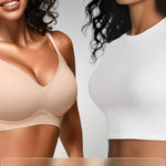 Wireless Jelly Bras for Women No Underwire - Seamless Padded T-Shirt Bralette with Support, Full Coverage Comfort Bra (M, Skin)