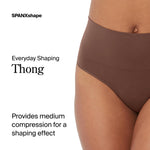 SPANX SPANXshape Everyday Shaping Thong - Core Control Shapewear Underwear - Invisible Under Clothes - Seamless Design - Naked 4.0 - Medium
