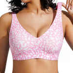 Popilush Womens Wireless Bra Seamless No Underwire Push Up Plunge Deep V Bralette with Adjustable Straps Everyday Comfortable T-Shirt Bra