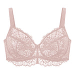HSIA Minimizer Bra for Women - Plus Size Full Coverage Lace Bra with Underwire, Non Padded Dark Pink