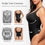 Popilush Faux Leather Shapewear Bodysuit Lace Corset Body Suits for Womens | Tummy Control Shapewear,Thong Body Shaper,Compression Bodysuit Women,Corset Tops for Country Concert,Going Out Summer Outfit