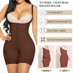 YIANNA Fajas Colombianas Shapewear for Women Tummy Control Postpartum Body Shaper Butt Lifter Post Surgery Compression Garment Bodysuit,YA7212-Brown-2XL