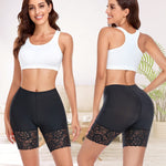 Werena Slip Shorts for Under Dresses Women Anti Chafing Underwear Seamless Boyshorts Panties Lace Under Shorts (#1 Black,Large)