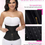 SHAPSHE Waist Trainer for Women Tummy Control Workout Waist Cincher Corset Shapewear Postpartum Body Shaper Faja with Zipper Hook Black