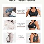FeelinGirl Surgical Bras Post Surgery After Breast Augmentation Supportive Mastectomy Bra Black Medium