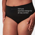 SPANX SPANXshape ExtraOrdinary Thong - Sculpting with Compression - Women's Shapewear Underwear - Recycled Nylon Fabric Blend - Very Black - Medium