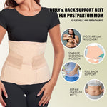 MAMODY Postpartum Belly Band – Postpartum Belly Wrap, Abdominal Binder Post Surgery C-section Recovery Support Belt After Birth Brace, Slimming Girdles (Classic Beige, L)