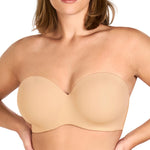 HSIA Strapless Bra for Women Large Breasts Seamless Underwire Plus Size Convertible Bandeau Bra Beige