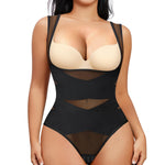 Nebility Thong Shapewear Bodysuit for Women Tummy Control Body Shaper Faja Seamless Waist Trainer Corset Stomach Girdles(XX-Large,Black Thong)