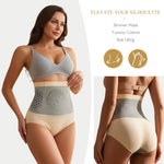 Jsqianfei 4-in-1 Micro-Particle Sculpting Shorts, Shapewear Tummy Control Underwear, High Waist Panties for Women, Comfortable & Breathable, Black & Nude, L