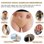 FINETOO 6 Pack Women’s Seamless Hipster Underwear No Show Panties Invisibles Briefs Soft Stretch Bikini Underwears XS-XXL(S) Beige