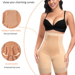 Werena Tummy Control Shapewear Shorts for Women High Waisted Body Shaper Slimming Girdle Shorts Shaping Underwear Panties(1# A Latte(tummy control),Medium)