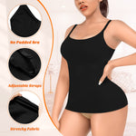 Shapewear Tank Tops for Women Tummy Control Cami Shaper Compression Shaping Undershirt Tops(2#Black+White Set-no pads,3X-Large)