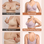 HSIA Bras for Women Minimizer Full Coverage Seamless Plus Size Longline Back Smoothing Unlined Underwire Bra Grey Purple