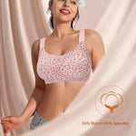 Wireless Jelly Minimizer Bras for Women with Support and Lift Full Coverage Gel Bra No Underwire Padded Bralettes(01#Leopard Pink(Full Coverage),3XL)