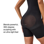 SPANX SPANXsculpt Power Series Open-Bust Mid-Thigh Bodysuit - Level 4 Compression - Lightweight Body Shapewear for Women - Very Black - Medium