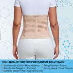Gepoetry Postpartum & Post Surgery Abdominal Binder. Postpartum Belly Band Support Recovery after C-Section, Natural Birth, Hysterectomy, Hernia Belt (Beige,L)