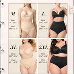 Ousmile 2PC Shapewear Tummy Control for Women High Waisted Body Shaper Underwear Seamless Briefs Panty Girdle