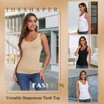 JOYSHAPER Women's Shapewear Tops Padded Bra Shapewear Tank V-Neck Cami Shaper Compression Tank Tops for Tummy Control Shapewear Camisole Nude S