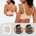 Gailife Women's Jelly Wireless Push Up Bras - Full Coverage Seamless T-Shirt Bra with Comfortable No Underwire Support, Skin, L