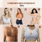 Vertvie Jelly Wireless Bras for Women Push Up Plunge Seamless T-Shirt Bras No Underwire Supportive Full Coverage Bralettes(Nude,Medium)