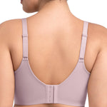 HSIA Bras for Women Minimizer Full Coverage Seamless Plus Size Longline Back Smoothing Unlined Underwire Bra Grey Purple