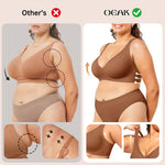 OEAK Womens Deep V Bras Wireless Comfortable Bra Supportive No Underwire Bras Tshirt Push Up Bralettes Plunge Seamless Bra Cinnamon M