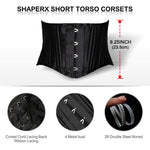 SHAPERX Women's 26 Steel Boned Corset Short Torso Heavy Duty Waist Trainer Corset for Weight Loss, SZ1934-Black-XS