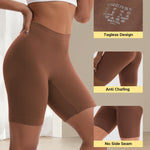 INNERSY Women's Slip Shorts for Under Dresses High Waisted Shorts 3-Pack(Black/Cafe/Light Beige,Large)