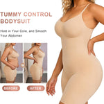 SHAPERX Shapewear for Women Tummy Control Bodysuit Mid Thigh Body Shaper Shorts for a Lifted Look