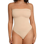 Lover-Beauty Shapewear Tummy Control Strapless Bodysuit for Women Seamless Thong Body Shaper Waist Trainer, Nude, XL/XXL