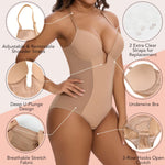 SHAPERIN Women's Backless Shapewear Tummy Control Body Shaper Bra Faja U Plunge Low Back Shapewear Bodysuit (Small,Nude)