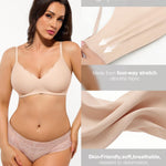 Popilush Wireless Bras for Women No Underwire Seamless Bralettes Everyday Comfort Tshirt Padded Bra Nude