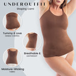 Underoutfit Shaper Cami for Women - Tummy Control, Slimming - Small, Cocoa