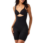 SPANX SPANXsculpt Power Series Open-Bust Mid-Thigh Bodysuit - Level 4 Compression - Lightweight Body Shapewear for Women - Very Black - Medium