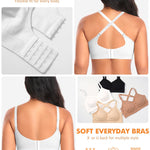 Seamless Jelly T Shirt Bras for Women No Underwire Comfort Wireless Padded Bralettes Soft Support Bras(#01 White(Padded)-Spaghetti Strap,X-Large)