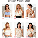 OEAK Supportive Strapless Bras for Women Push Up Wireless Bandeau Bra Non Slip Seamless Bras Comfortable Padded Bralette Sky Blue 3XL