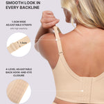 SHAPELLX Bras for Women Back Smoothing Push Up Underwire Supportive T Shirt Bras (Beige, 42H)