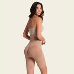 Leonisa Womens Seamless High Waist Shapewear with Thigh Compression,Beige,XL-XXL