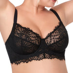 HSIA Minimizer Bra for Women - Plus Size Lace Full Coverage Womans Bra Unlined Underwire Bra for Heavy Breast Black